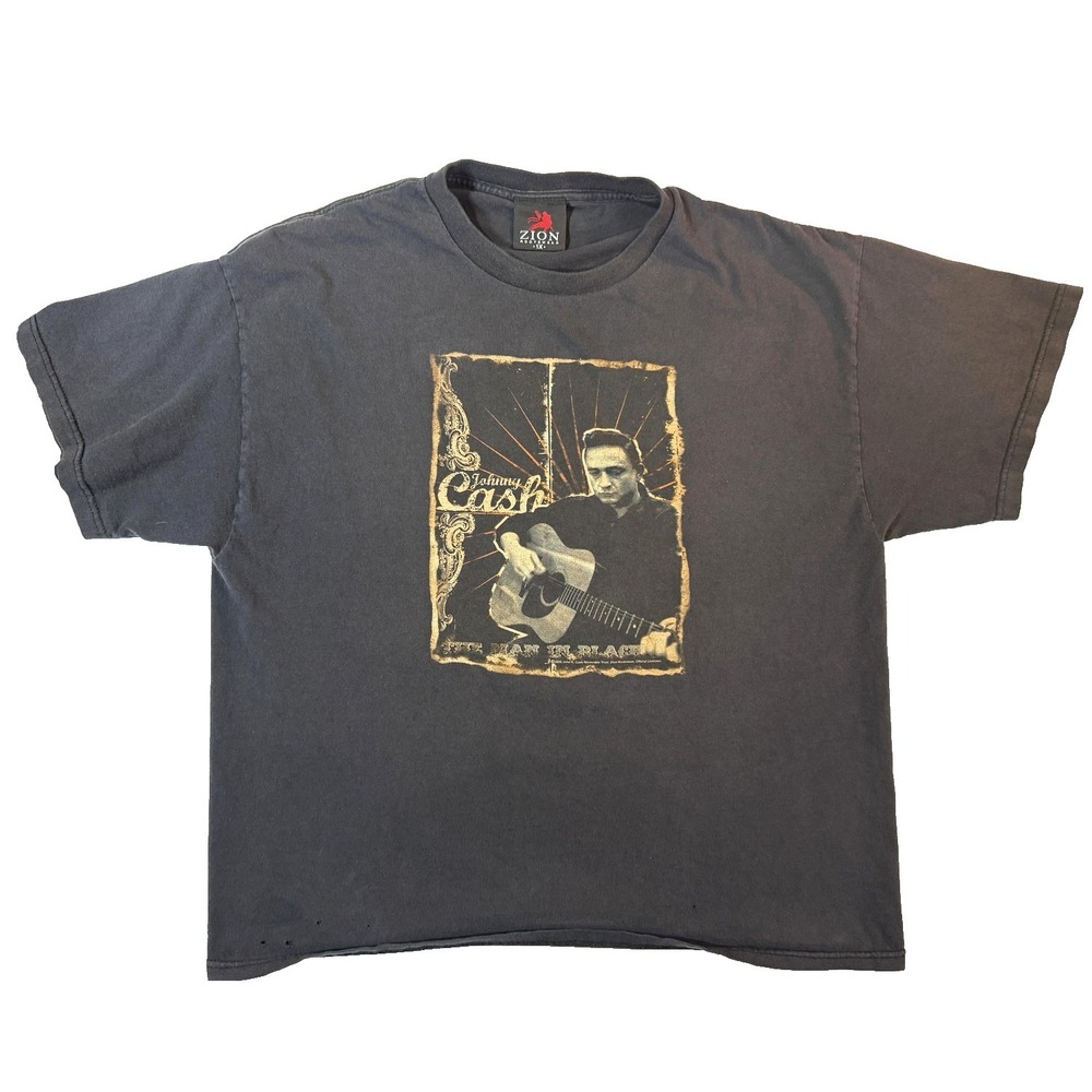 Vintage Johnny Cash Graphic T Shirt XL Zion Rootswear Country‎ Western Fader Y2K